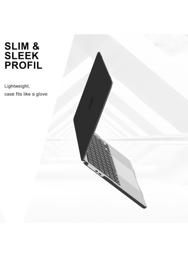 1Pack Rubberized Hard Case Compatible with MacBook Air 15 inch 2026--2023 Release M5 A3448/M4 A3241/ M3 A3114/ M2 A2941 Liquid Retina Display Touch ID, Protective Plastic Hard Shell Case Cover, Black - Image 3